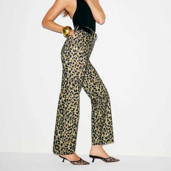 Caradise Women Leopard Kitten Closed Pointed Toe Mesh Slip On Backless Low Heels - Picture 5 of 6